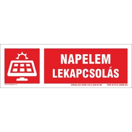 napelem lekapcsoló utánvilágító tábla