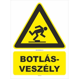 Botlásveszély matrica