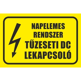 Napelemes rendszer tűzeseti DC kapcsoló matrica