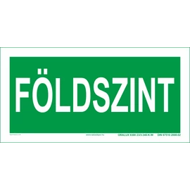 Földszint matrica - utánvilágító - 200x100 mm