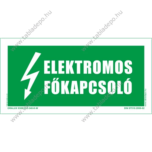 elektromos főkapcsoló- utánvilágító tábla