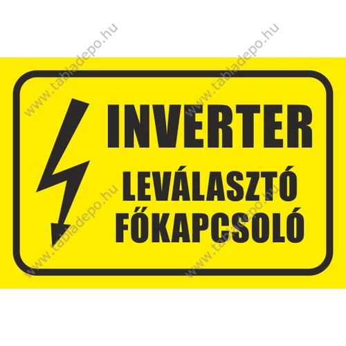 inverter leválasztó főkapcsoló tábla