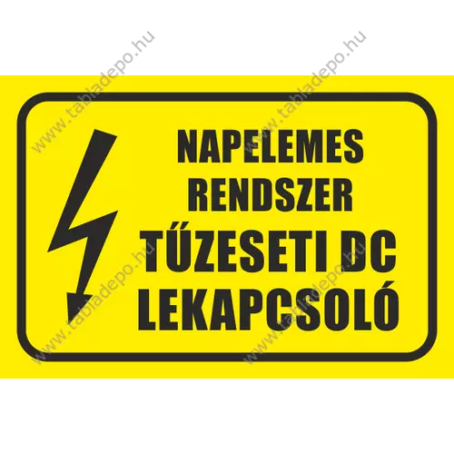 napelemes rendszer tűzeseti DC lekapcsoló jelölése